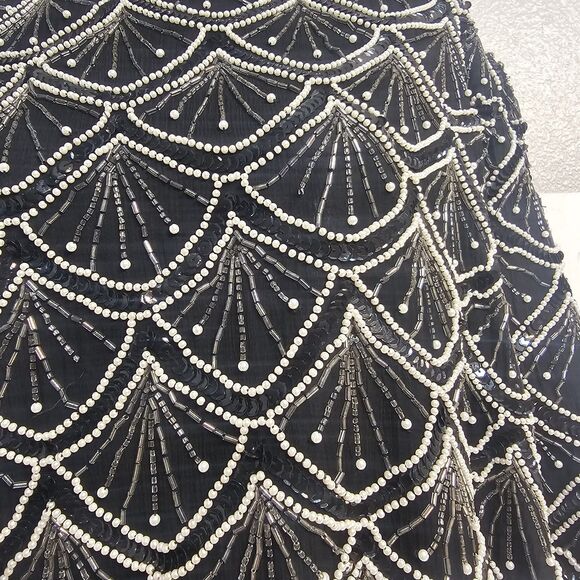 laurence kazar beaded top vintage 80s Sz 3X 100 Silk Holiday New Year Eve H108 - Picture 2 of 9